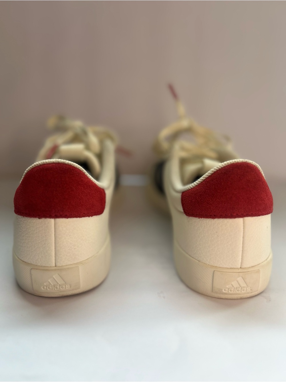 adidas Women's VL Court 3.0 Low Sneakers Off White Navy Red Size 6 - Picture 3 of 6